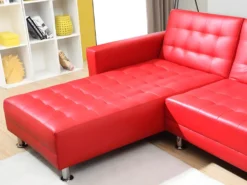 Canapé D'angle Convertible Et Réversible En Simili WILLIS - Rouge -Canapé Soldes Boutique canape 172882