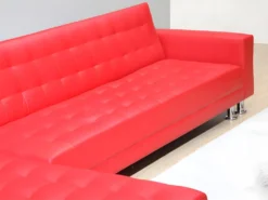 Canapé D'angle Convertible Et Réversible En Simili WILLIS - Rouge -Canapé Soldes Boutique canape 172883