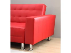 Canapé D'angle Convertible Et Réversible En Simili WILLIS - Rouge -Canapé Soldes Boutique canape 172884