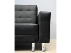 Canapé D'angle Convertible Et Réversible En Simili WILLIS - Noir -Canapé Soldes Boutique canape 173156