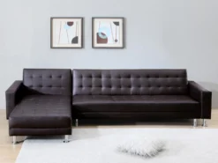 Canapé D'angle Convertible Et Réversible En Simili WILLIS - Noir -Canapé Soldes Boutique canape 173158 2