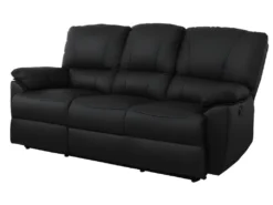 Canapé 3 Places Relax électrique En Cuir MARCIS - Noir -Canapé Soldes Boutique canape 173184