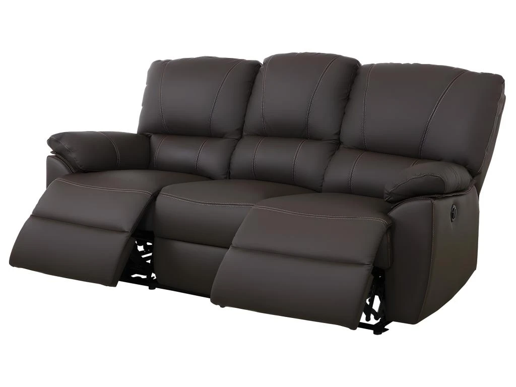 Canapé 3 Places Relax électrique En Cuir MARCIS - Marron 1 Canapé 3 Places Relax électrique En Cuir MARCIS - Marron
