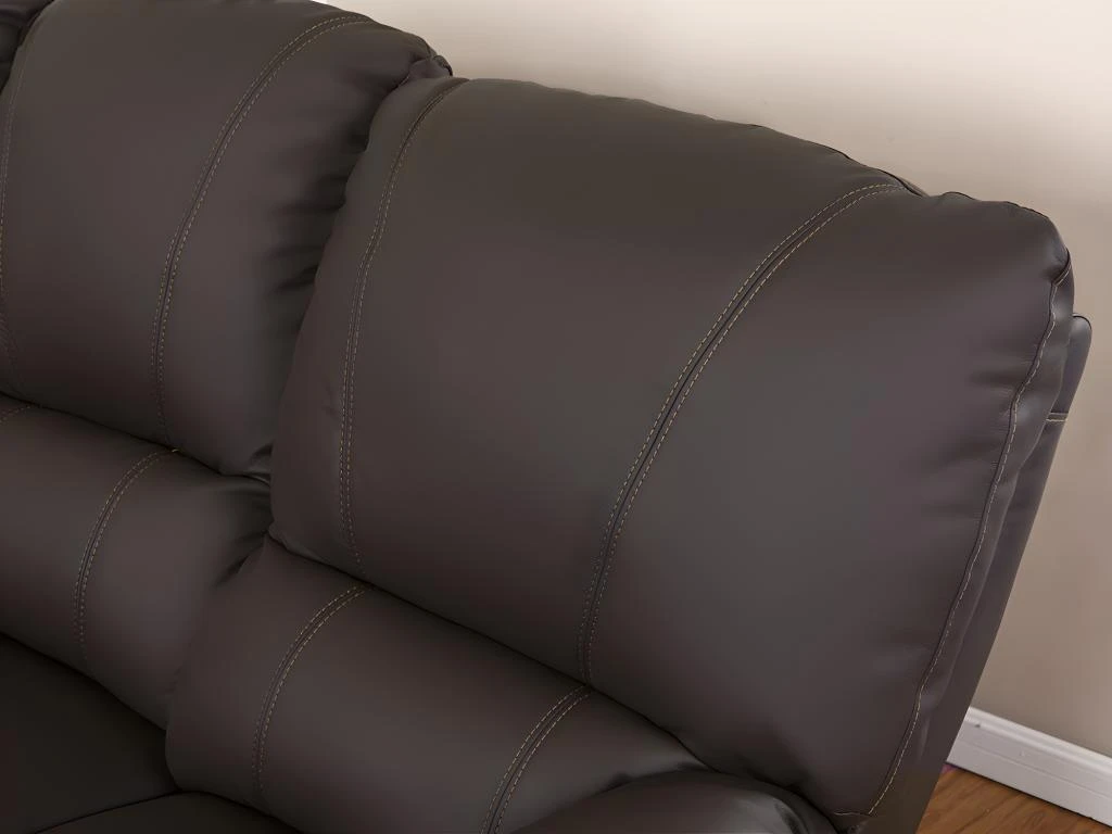 Canapé 3 Places Relax électrique En Cuir MARCIS - Marron 5 Canapé 3 Places Relax électrique En Cuir MARCIS - Marron – Image 5