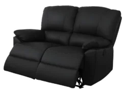 Canapé 2 Places Relax électrique En Cuir MARCIS - Noir