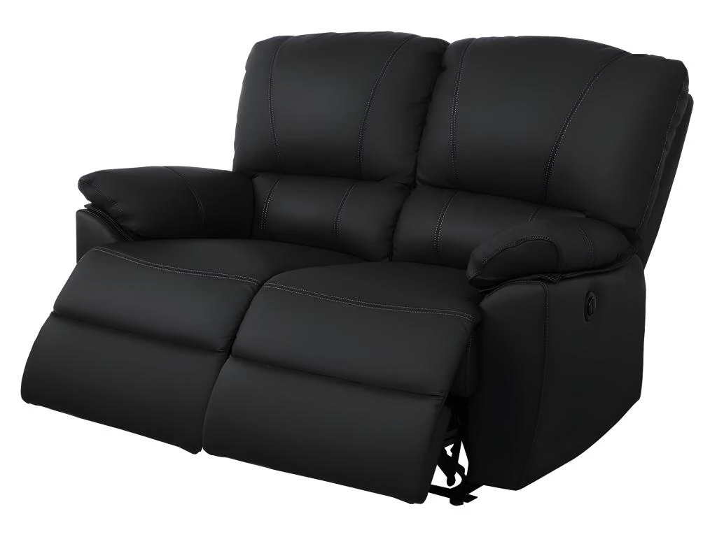 Canapé 2 Places Relax électrique En Cuir MARCIS - Noir 1 Canapé 2 Places Relax électrique En Cuir MARCIS - Noir