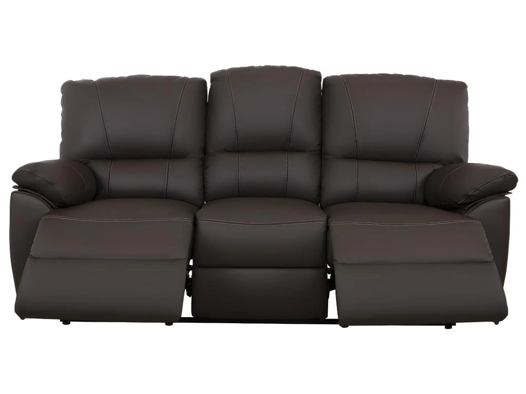 Canapé 3 Places Relax électrique En Cuir MARCIS - Marron 8 Canapé 3 Places Relax électrique En Cuir MARCIS - Marron – Image 8