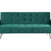 Canapé Convertible 3 Places Velours Vert émeraude SELNES