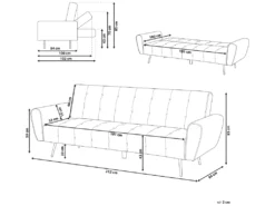 Canapé Convertible 3 Places Velours Vert émeraude SELNES 12 Canapé Convertible 3 Places Velours Vert émeraude SELNES -Canapé Soldes Boutique canape 17451777