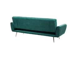 Canapé Convertible 3 Places Velours Vert émeraude SELNES 14 Canapé Convertible 3 Places Velours Vert émeraude SELNES -Canapé Soldes Boutique canape 17451781