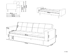 Canapé Convertible 3 Places En Velours Noir VISNES -Canapé Soldes Boutique canape 17452051