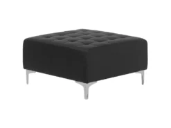 Canapé Panoramique Convertible En Cuir PU Noir 5 Places Avec Pouf ABERDEEN -Canapé Soldes Boutique canape 17452269