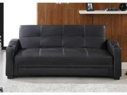 Canapé Convertible Clic Clac En Simili MIRELLA - Noir -Canapé Soldes Boutique canape 17459 1