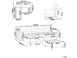 Canapé Angle Gauche Convertible Cuir PU Noir 4 Places Avec Pouf ABERDEEN -Canapé Soldes Boutique canape 17470171