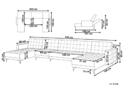 Canapé Panoramique Convertible En Cuir PU Noir 6 Places ABERDEEN -Canapé Soldes Boutique canape 17470305
