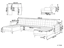 Canapé Panoramique Convertible En Cuir PU Noir 5 Places ABERDEEN -Canapé Soldes Boutique canape 17470443