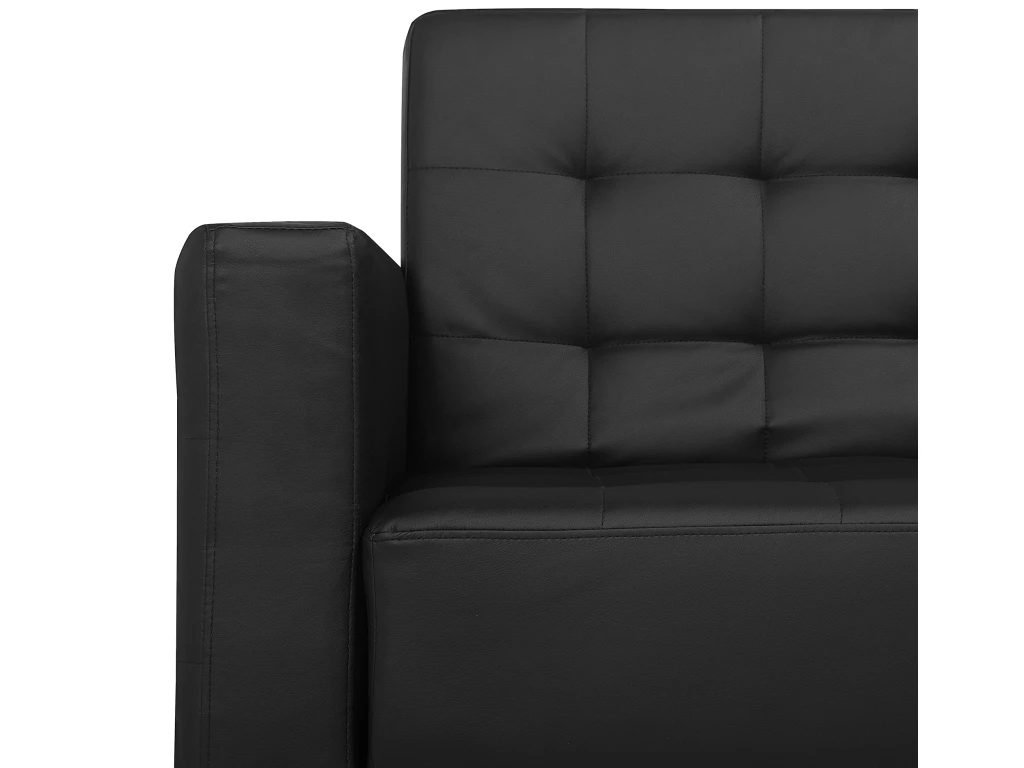 Canapé Angle Droit Convertible Cuir PU Noir 5 Places ABERDEEN 10 Canapé Angle Droit Convertible Cuir PU Noir 5 Places ABERDEEN – Image 10