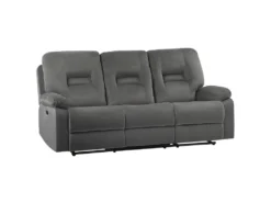 Canapé En Velours Gris 3 Places Inclinable Avec LED Et Port USB BERGEN 13 Canapé En Velours Gris 3 Places Inclinable Avec LED Et Port USB BERGEN -Canapé Soldes Boutique canape 17473771