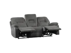 Canapé En Velours Gris 3 Places Inclinable Avec LED Et Port USB BERGEN 15 Canapé En Velours Gris 3 Places Inclinable Avec LED Et Port USB BERGEN -Canapé Soldes Boutique canape 17473775