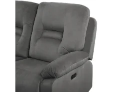 Canapé En Velours Gris 3 Places Inclinable Avec LED Et Port USB BERGEN 17 Canapé En Velours Gris 3 Places Inclinable Avec LED Et Port USB BERGEN -Canapé Soldes Boutique canape 17473779