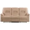 Canapé De Salon 3 Places électrique Inclinable En Velours Beige Avec LED Et Port USB BERGEN
