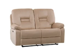 Canapé De Salon électrique Inclinable En Velours Beige 2 Places Avec LED Et Port USB BERGEN -Canapé Soldes Boutique canape 17473809