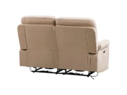 Canapé De Salon électrique Inclinable En Velours Beige 2 Places Avec LED Et Port USB BERGEN -Canapé Soldes Boutique canape 17473813