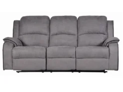 Canapé 3 Places Relax En Microfibre HERNANI - Gris -Canapé Soldes Boutique canape 174953