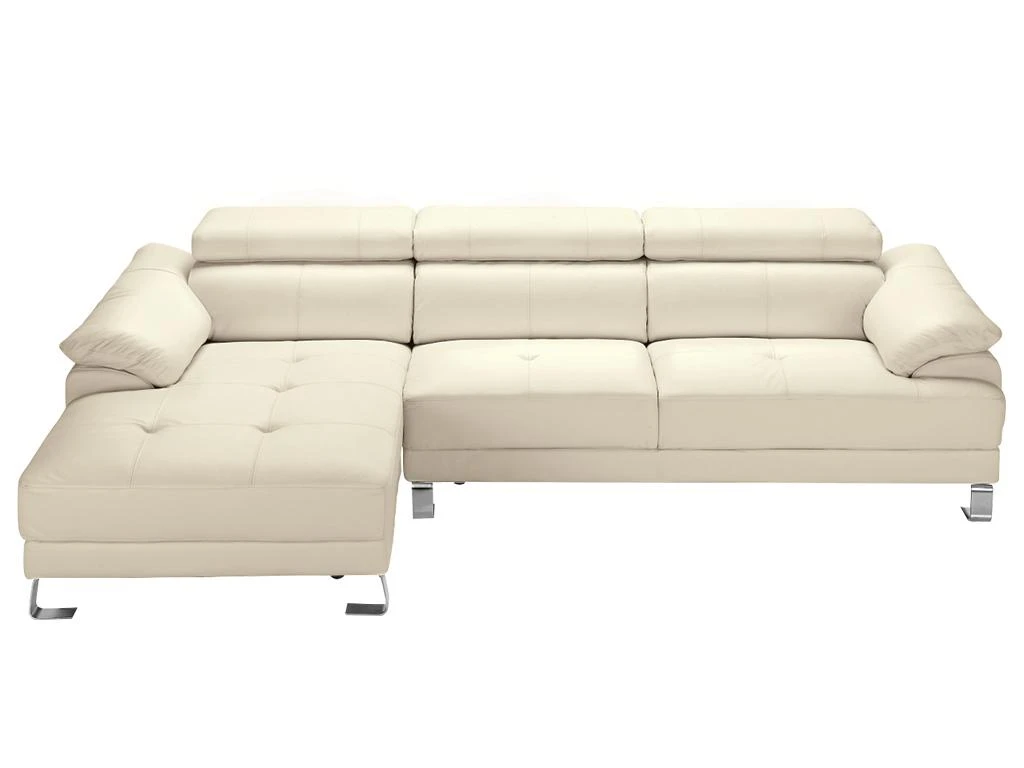 Canapé D'angle Gauche En Cuir Premium Ivoire EXCELSIORA 4 Canapé D'angle Gauche En Cuir Premium Ivoire EXCELSIORA – Image 4