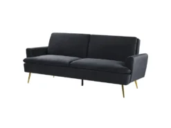 Canapé Convertible 3 Places En Velours Noir VETTRE 13 Canapé Convertible 3 Places En Velours Noir VETTRE -Canapé Soldes Boutique canape 17538087