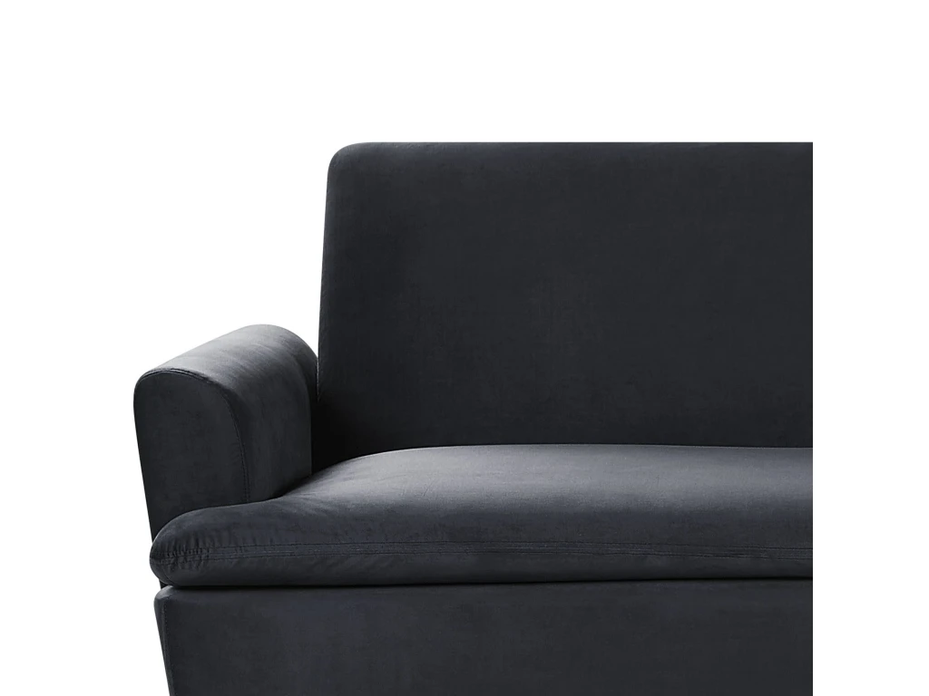 Canapé Convertible 3 Places En Velours Noir VETTRE 9 Canapé Convertible 3 Places En Velours Noir VETTRE – Image 9