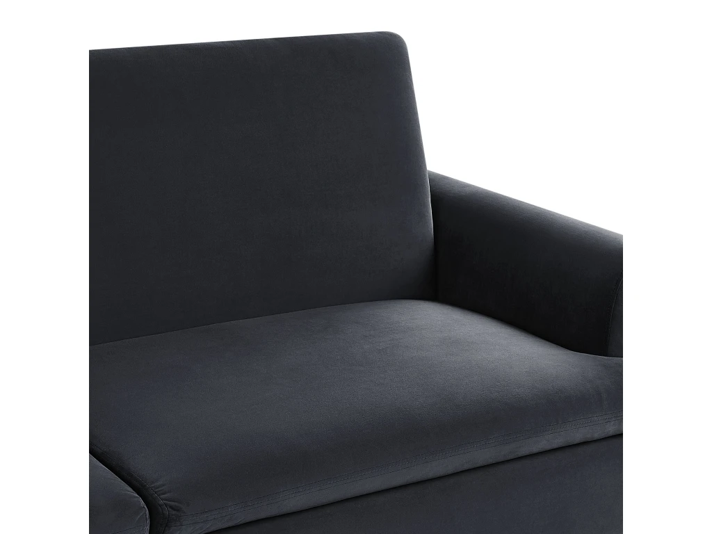 Canapé Convertible 3 Places En Velours Noir VETTRE 10 Canapé Convertible 3 Places En Velours Noir VETTRE – Image 10