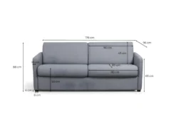 Canapé Convertible Express 3 Places En Tissu L140cm - Alice -Canapé Soldes Boutique canape 17577999