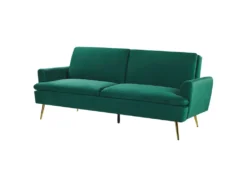 Canapé Convertible 3 Places En Velours Vert Foncé VETTRE 15 Canapé Convertible 3 Places En Velours Vert Foncé VETTRE -Canapé Soldes Boutique canape 17605535