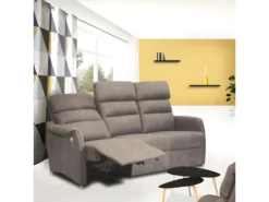 Canapé De Relaxation électrique 3 Places Gris - SOFTY