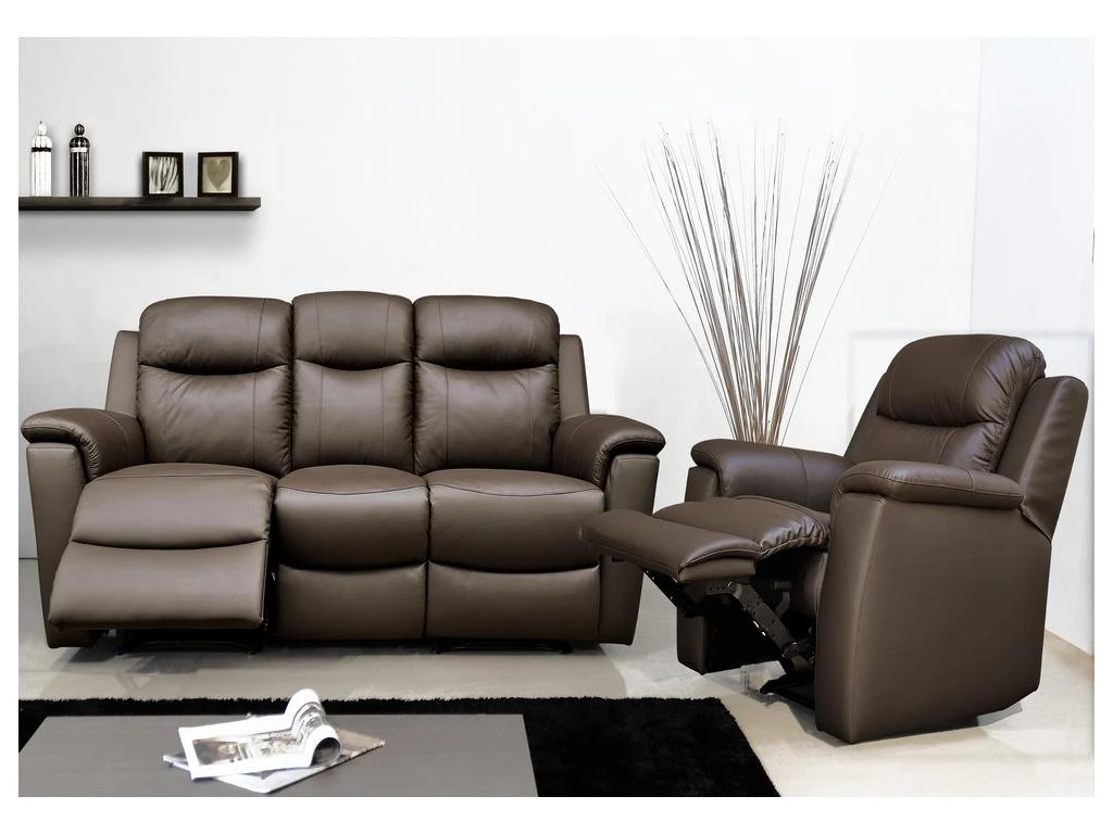 Canapé 2 Places Relax EVASION En Cuir - Noir 10 Canapé 2 Places Relax EVASION En Cuir - Noir – Image 10