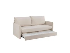 Canapé Convertible Matelas 180 Cm Tissu Beige - LINOU -Canapé Soldes Boutique canape 17788387