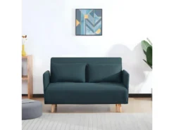 Belushi - Canapé Convertible 2 Places En Tissu (L120cm) - Couleur - Vert Eucalyptus -Canapé Soldes Boutique canape 17797291