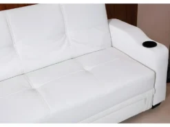 Canapé Convertible Clic Clac En Simili MIRELLA - Marron -Canapé Soldes Boutique canape 17823