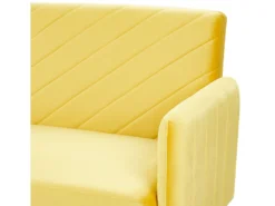Canapé Convertible 3 Places En Velours Jaune SENJA -Canapé Soldes Boutique canape 17868393