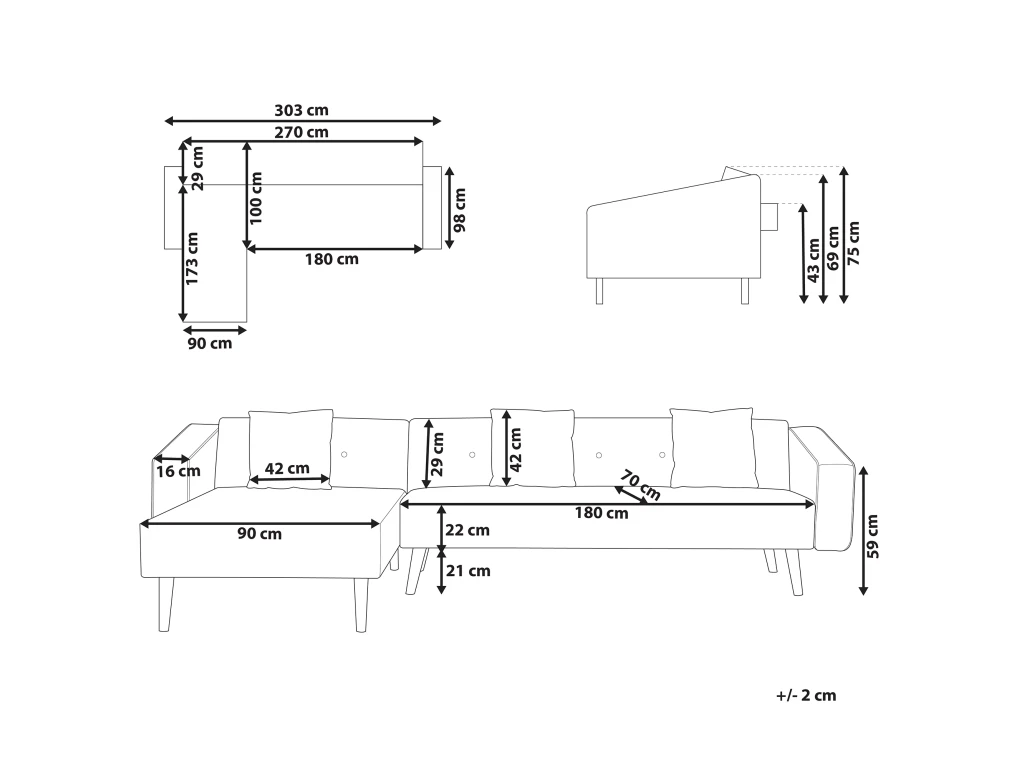 Canapé Angle à Droite - Vadso - Velours, Vert 3 Canapé Angle à Droite - Vadso - Velours, Vert – Image 3