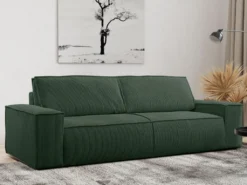 Canapé 4 Places Convertible En Velours Côtelé Vert AMELIA De Pascal Morabito -Canapé Soldes Boutique canape 17972103