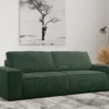 Canapé 4 Places Convertible En Velours Côtelé Vert AMELIA De Pascal Morabito