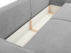 Canapé 4 Places Convertible En Velours Côtelé Gris Clair AMELIA De Pascal Morabito -Canapé Soldes Boutique canape 17972813