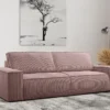 Canapé 4 Places Convertible En Velours Côtelé Rose AMELIA De Pascal Morabito