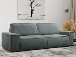 Canapé 4 Places Convertible En Velours Côtelé Gris AMELIA De Pascal Morabito -Canapé Soldes Boutique canape 17973981