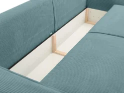 Canapé 4 Places Convertible En Velours Côtelé Bleu Clair AMELIA De Pascal Morabito -Canapé Soldes Boutique canape 17974441