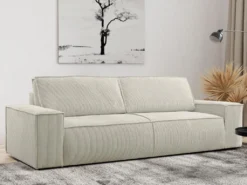 Canapé 4 Places Convertible En Velours Côtelé Beige AMELIA De Pascal Morabito -Canapé Soldes Boutique canape 17974677