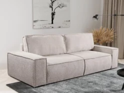 Canapé 4 Places Convertible En Tissu Bouclette Beige AMELIA De Pascal Morabito -Canapé Soldes Boutique canape 17976317