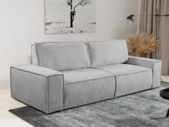 Canapé 4 Places Convertible En Tissu Bouclette Gris AMELIA De Pascal Morabito -Canapé Soldes Boutique canape 17976511